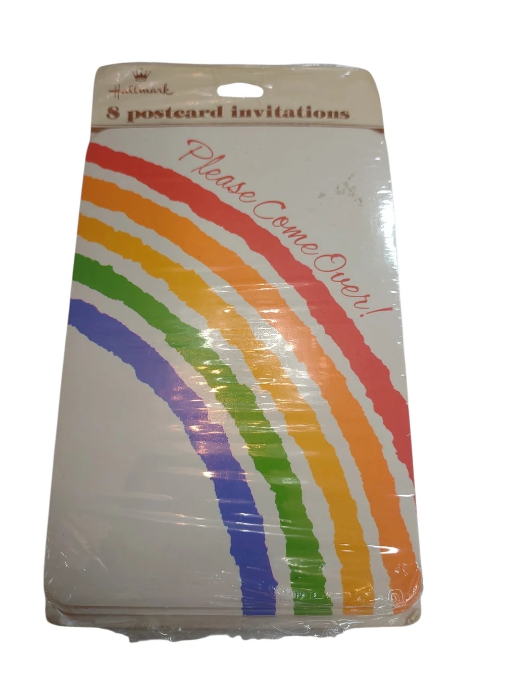 Hallmark Rainbow 'Please Come Over' Postcard Invitations - Multicolor VINTAGE
